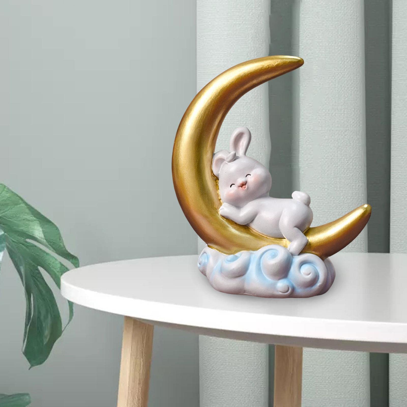 Amazon.com: Duiaynke Creative Rabbit Statue Moon Rabbit Resin